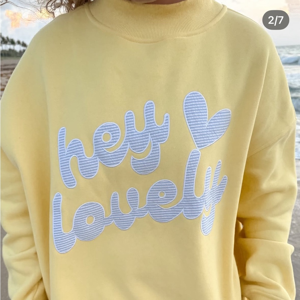 Yellow Hey Lovely Mockneck